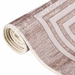 vidaXL Rug Washable Beige Anti Slip Living Room Decor Floor Carpet Area Rug