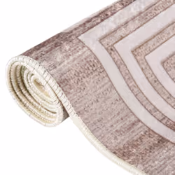 vidaXL Rug Washable Beige Anti Slip Living Room Decor Floor Carpet Area Rug - Additional view 4
