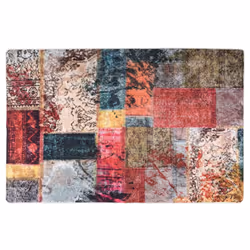 vidaXL Rug Washable Patchwork Multicolour Anti Slip Home Floor Carpet Area Rug