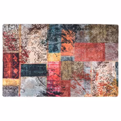 vidaXL Rug Washable Patchwork Multicolour Anti Slip Home Floor Carpet Area Rug