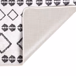 vidaXL Rug Washable Black and White Anti Slip Home Floor Carpet Mat Area Rug
