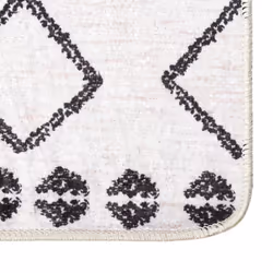 vidaXL Rug Washable Black and White Anti Slip Home Floor Carpet Mat Area Rug