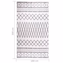 vidaXL Rug Washable Black and White Anti Slip Home Floor Carpet Mat Area Rug - Additional view 4