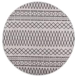 vidaXL Rug Washable Ï120 cm Black and White Anti Slip Decor Floor Carpet Mat