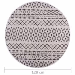 vidaXL Rug Washable Ï120 cm Black and White Anti Slip Decor Floor Carpet Mat - Additional view 4