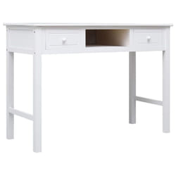 vidaXL Solid Wood Paulownia Writing Desk Computer Study Desk Multi Colours - White