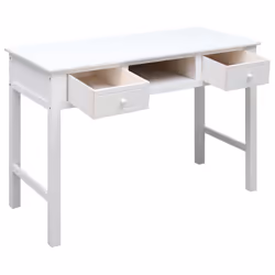 vidaXL Solid Wood Paulownia Writing Desk Computer Study Desk Multi Colours - White