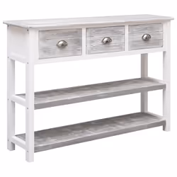 vidaXL Sideboard Console Table Storage Cabinet Cupboard Solid Paulownia Wood - antique grey