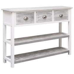 vidaXL Sideboard Console Table Storage Cabinet Cupboard Solid Paulownia Wood - antique grey