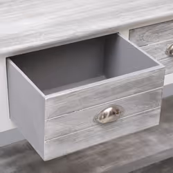 vidaXL Sideboard Console Table Storage Cabinet Cupboard Solid Paulownia Wood - antique grey - Additional view 5
