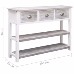 vidaXL Sideboard Console Table Storage Cabinet Cupboard Solid Paulownia Wood - antique grey - Additional view 7