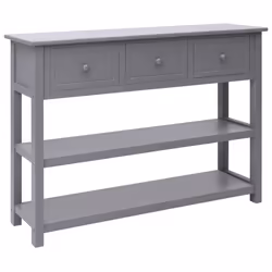 vidaXL Sideboard Console Table Storage Cabinet Cupboard Solid Paulownia Wood - grey