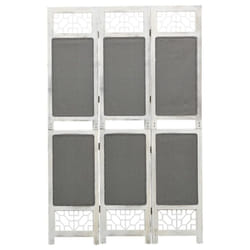 vidaXL 6-Panel Room Divider Grey Fabric Privacy Folding Screen Multi Sizes - 105 x 165 cm