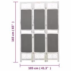 vidaXL 6-Panel Room Divider Grey Fabric Privacy Folding Screen Multi Sizes - 105 x 165 cm - Additional view 6