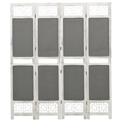 vidaXL 6-Panel Room Divider Grey Fabric Privacy Folding Screen Multi Sizes - 140 x 165 cm