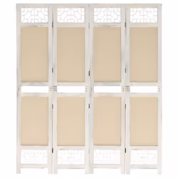 vidaXL 6-Panel Room Divider Cream Fabric Privacy Folding Screen Multi Sizes - 140 x 165 cm