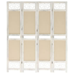 vidaXL 6-Panel Room Divider Cream Fabric Privacy Folding Screen Multi Sizes - 140 x 165 cm