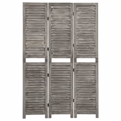 vidaXL Solid Wood 6-Panel Room Divider Home Indoor Furniture Grey Multi Sizes - 106.5 x 166 cm