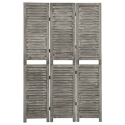 vidaXL Solid Wood 6-Panel Room Divider Home Indoor Furniture Grey Multi Sizes - 106.5 x 166 cm