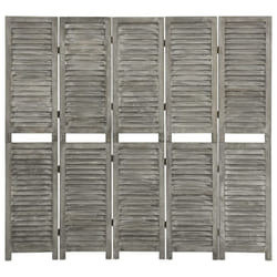 vidaXL Solid Wood 6-Panel Room Divider Home Indoor Furniture Grey Multi Sizes - 179 x 166 cm