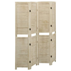 vidaXL Solid Wood Paulownia 6-Panel Room Divider Room Partition Multi Sizes - 140 x 165 cm