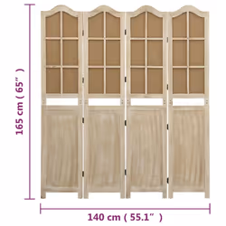 ) vidaXL 6-Panel Room Divider Brown Fabric Privacy Screen 140x165 cm/214x165 cm - 140 x 165 cm (W x H - Additional view 6