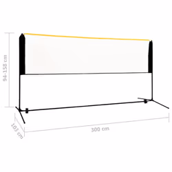 vidaXL Adjustable Badminton Net Outdoor Badminton Practice Net Multi Sizes - 300 x 103 x 158 cm