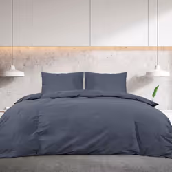 vidaXL 1/2x Duvet Cover Set Light-weight Microfiber Multi Colours Multi Sizes - Anthracite, 200 x 200 cm + 50 x 75 cm