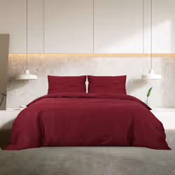 vidaXL 1/2x Duvet Cover Set Light-weight Microfiber Multi Colours Multi Sizes - Bordeaux, 240 x 220 cm + 60 x 70 cm