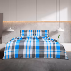 vidaXL 1/2x Duvet Cover Set Cotton Duvet Slipcover Sheet Multi Colours/Sizes - 220 x 240 cm + 65 x 65 cm - Additional view 2