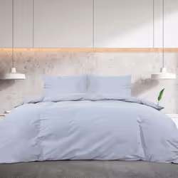 vidaXL 1/2x Duvet Cover Set Cotton Duvet Slipcover Sheet Multi Colours/Sizes - Grey, 200 x 220 cm + 80 x 80 cm - Additional view 2