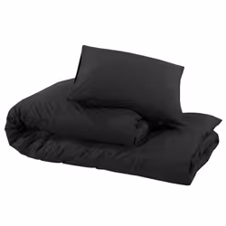vidaXL 1/2x Duvet Cover Set Cotton Duvet Slipcover Sheet Multi Colours/Sizes - Black, 200 x 220 cm + 80 x 80 cm - Additional view 4