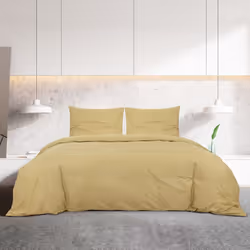 vidaXL 1/2x Duvet Cover Set Cotton Duvet Slipcover Sheet Multi Colours/Sizes - Taupe, 135 x 200 cm + 80 x 80 cm - Additional view 2