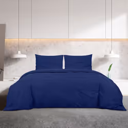 vidaXL 1/2x Duvet Cover Set Cotton Duvet Slipcover Sheet Multi Colours/Sizes - Navy blue, 200 x 200 cm + 65 x 65 cm - Additional view 2