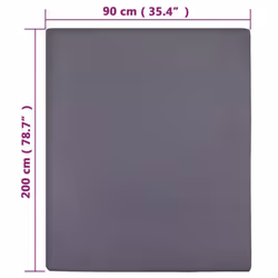 vidaXL 1/2x Jersey Fitted Sheet Cotton Bedding Blanket Multi Colours/Sizes - Anthracite, 90 x 200 cm/2 - Additional view 3