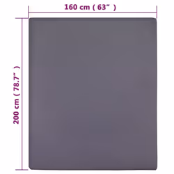 vidaXL 1/2x Jersey Fitted Sheet Cotton Bedding Blanket Multi Colours/Sizes - Anthracite, 160 x 200 cm/1 - Additional view 4