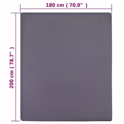 vidaXL 1/2x Jersey Fitted Sheet Cotton Bedding Blanket Multi Colours/Sizes - Anthracite, 180 x 200 cm/2 - Additional view 3
