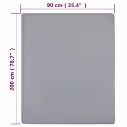 vidaXL 1/2x Jersey Fitted Sheet Cotton Bedding Blanket Multi Colours/Sizes - Grey, 90 x 200 cm/2 - Additional view 4