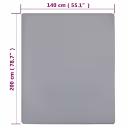 vidaXL 1/2x Jersey Fitted Sheet Cotton Bedding Blanket Multi Colours/Sizes - Grey, 140 x 200 cm/1 - Additional view 4