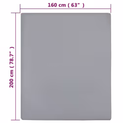 vidaXL 1/2x Jersey Fitted Sheet Cotton Bedding Blanket Multi Colours/Sizes - Grey, 160 x 200 cm/1