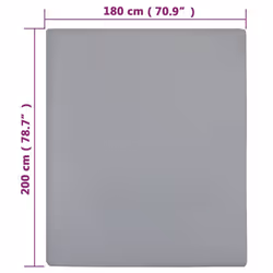 vidaXL 1/2x Jersey Fitted Sheet Cotton Bedding Blanket Multi Colours/Sizes - Grey, 180 x 200 cm/1 - Additional view 4