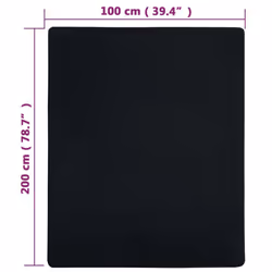vidaXL 1/2x Jersey Fitted Sheet Cotton Bedding Blanket Multi Colours/Sizes - Black, 100 x 200 cm/1 - Additional view 4