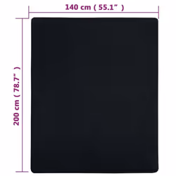 vidaXL 1/2x Jersey Fitted Sheet Cotton Bedding Blanket Multi Colours/Sizes - Black, 140 x 200 cm/2 - Additional view 4