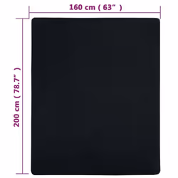 vidaXL 1/2x Jersey Fitted Sheet Cotton Bedding Blanket Multi Colours/Sizes - Black, 160 x 200 cm/2