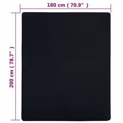 vidaXL 1/2x Jersey Fitted Sheet Cotton Bedding Blanket Multi Colours/Sizes - Black, 180 x 200 cm/1 - Additional view 4