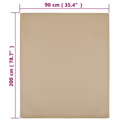 vidaXL 1/2x Jersey Fitted Sheet Cotton Bedding Blanket Multi Colours/Sizes - Taupe, 90 x 200 cm/2 - Additional view 3