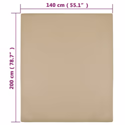 vidaXL 1/2x Jersey Fitted Sheet Cotton Bedding Blanket Multi Colours/Sizes - Taupe, 140 x 200 cm/1