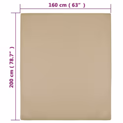 vidaXL 1/2x Jersey Fitted Sheet Cotton Bedding Blanket Multi Colours/Sizes - Taupe, 160 x 200 cm/1