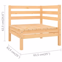 vidaXL Garden Corner Sofa Outdoor Sofa Sectional Corner Sofa Solid Wood Pine