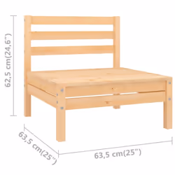 vidaXL Garden Middle Sofa Outdoor Sofa Sectional Middle Sofa Solid Wood Pine - Additional view 4